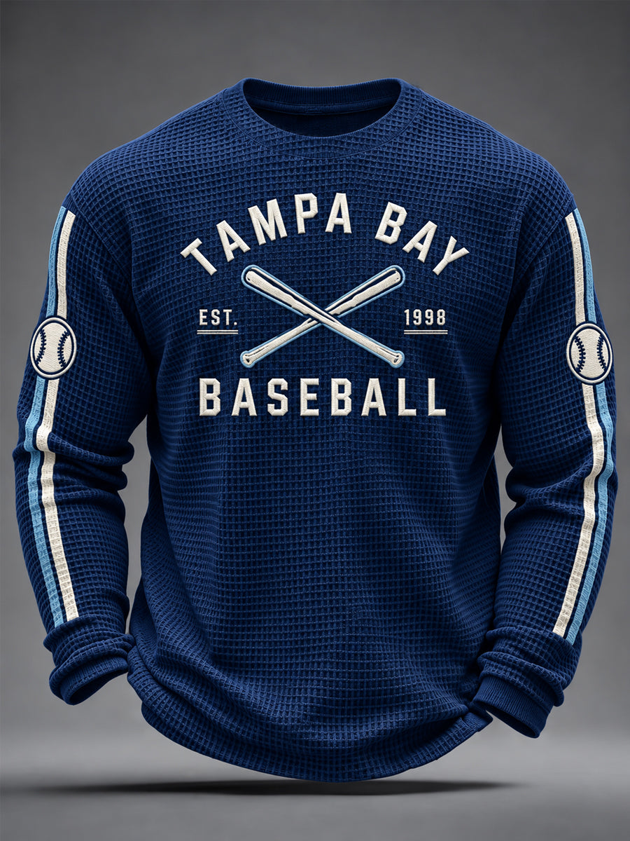 Men's Gift For Baseball Fans Casual Waffle Long Sleeve T-Shirt gracestitchs