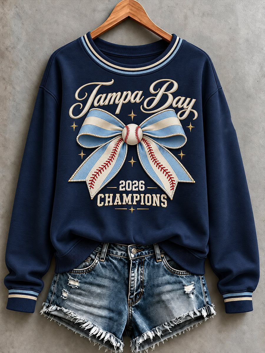 Women's Tampa Bay Baseball Lover Printed Sweatshirt gracestitchs