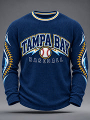 Men's Gift For Baseball Fans Casual Waffle Long Sleeve T-Shirt gracestitchs