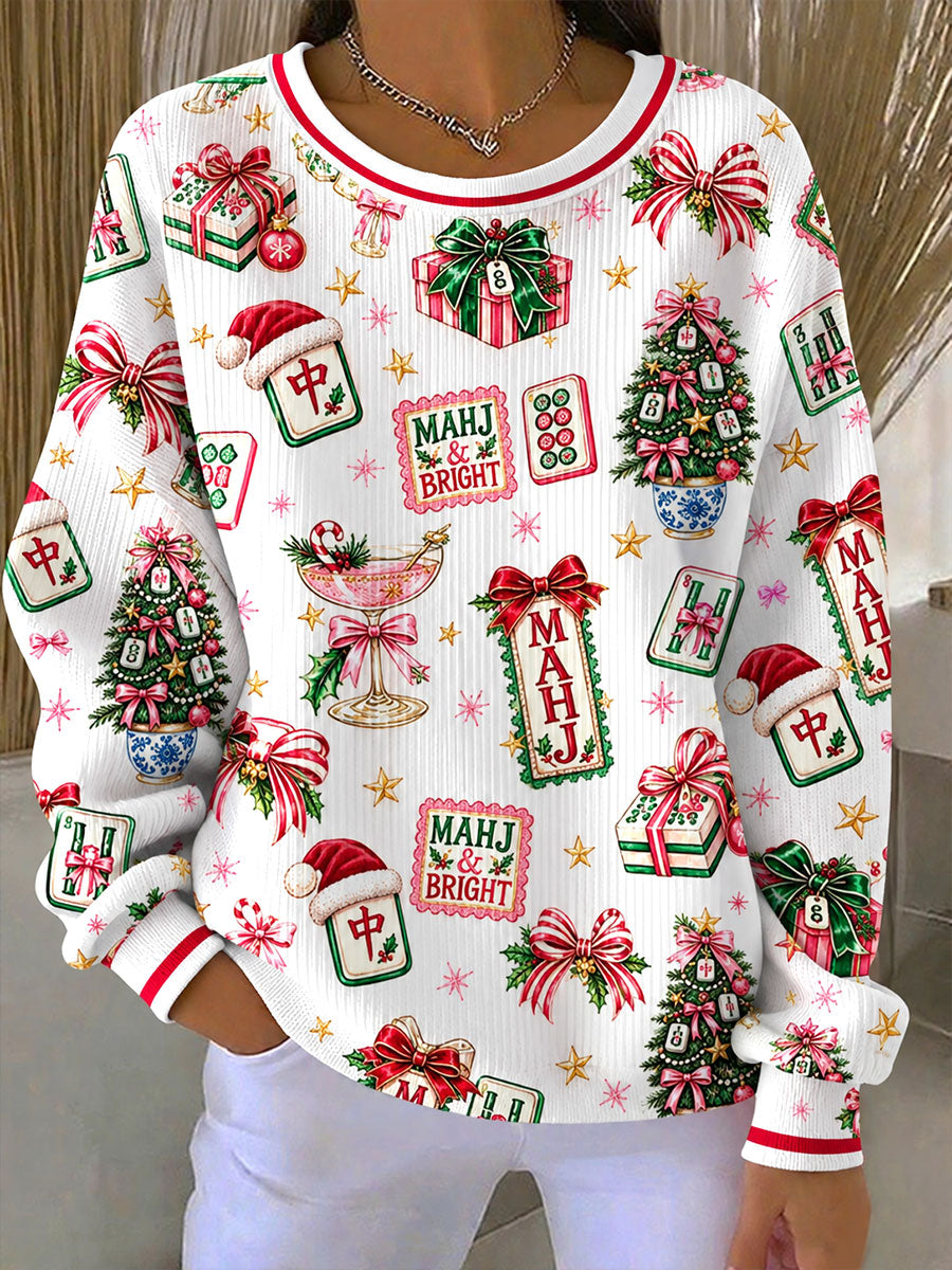 Women's Mahjong Christmas Sweatshirts gracestitchs
