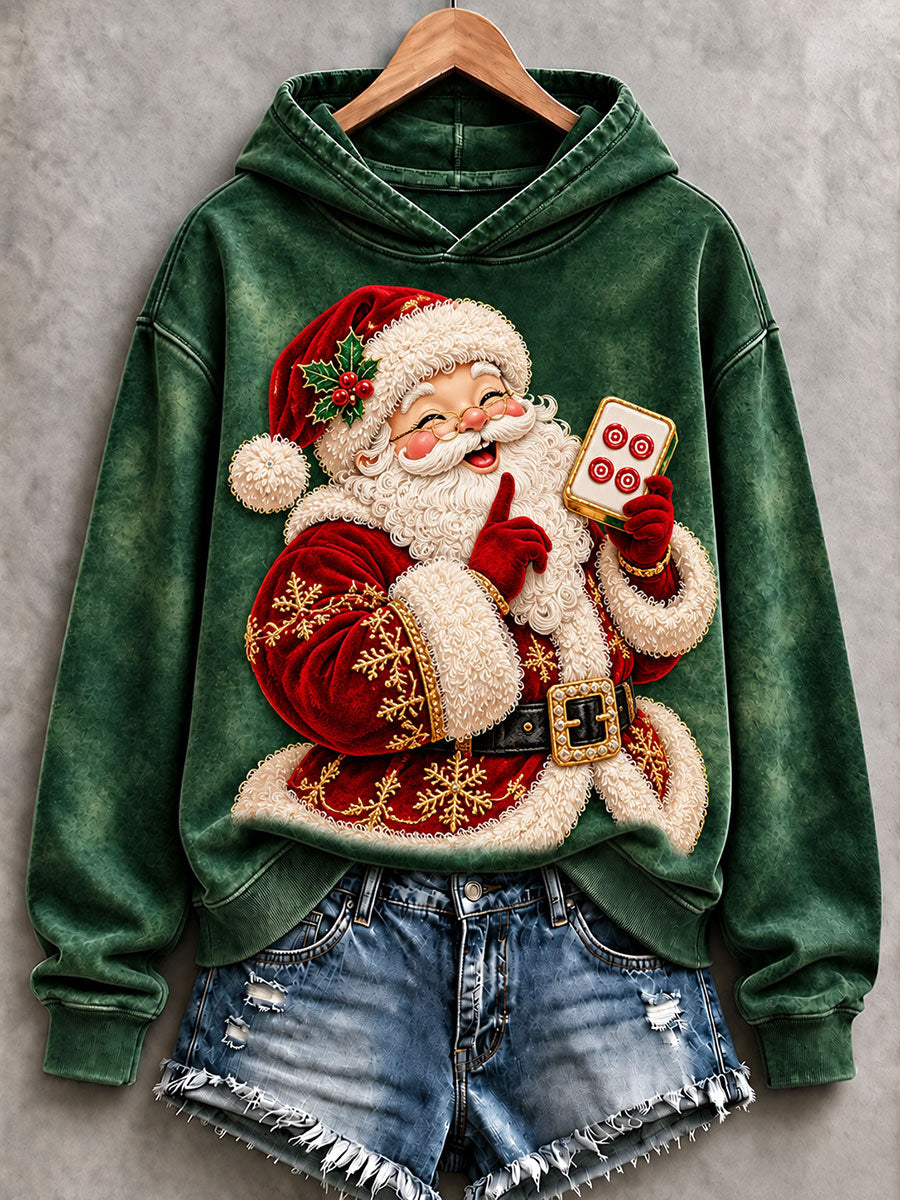 Women's Mahjong Santa Claus Hoodies gracestitchs