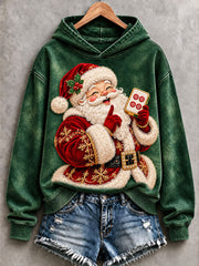Women's Mahjong Santa Claus Hoodies gracestitchs