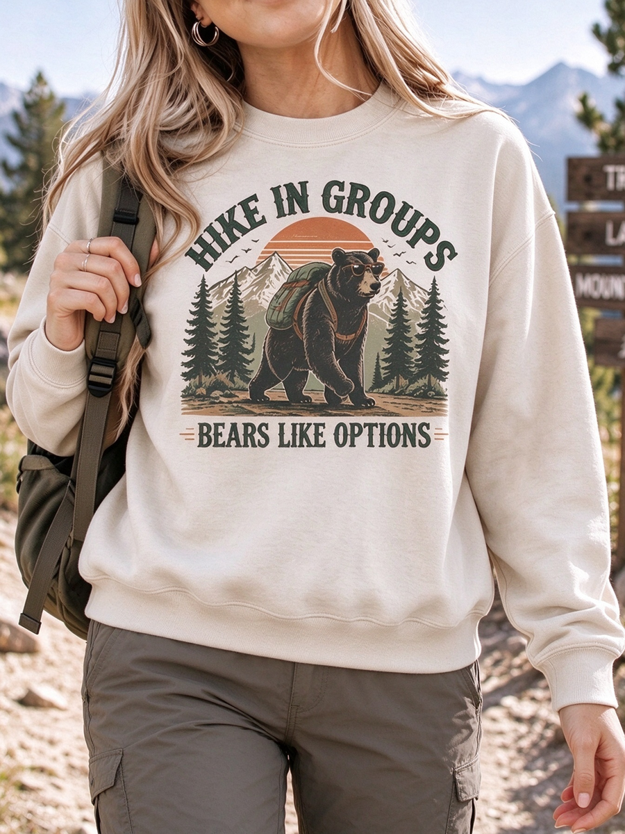Women's Hiking Lover Printed Regular Sweatshirt gracestitchs