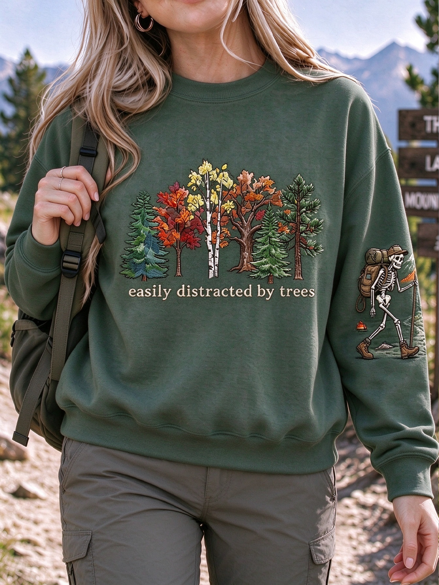 Women's Hiking Lover Printed Regular Sweatshirt gracestitchs