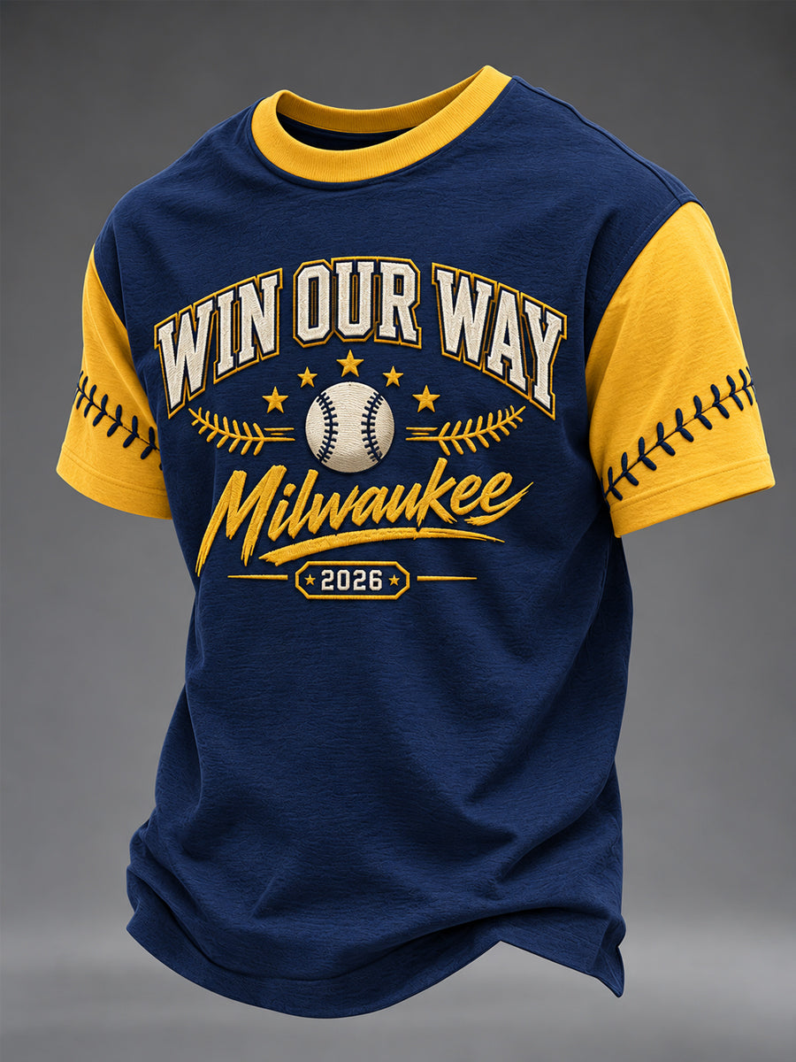 Men's Win Our Way 2026 Gift For Baseball Fans Casual Tee gracestitchs