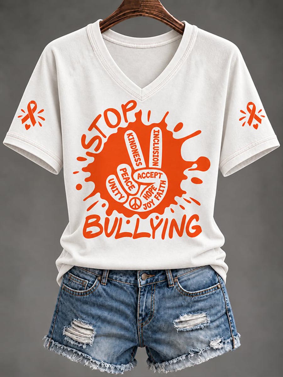 Women's End Bullying Print T-shirt gracestitchs