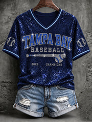 Women's Tampa Bay Baseball Lover Printed T-shirt gracestitchs
