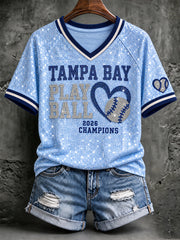 Women's Tampa Bay Baseball Lover Printed T-shirt gracestitchs