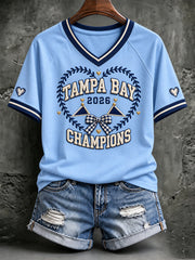 Women's Tampa Bay Baseball Lover Printed T-shirt gracestitchs