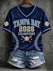 Women's Tampa Bay Baseball Lover Printed T-shirt gracestitchs