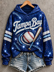 Women's Tampa Bay Baseball Lover Print Hoodie gracestitchs