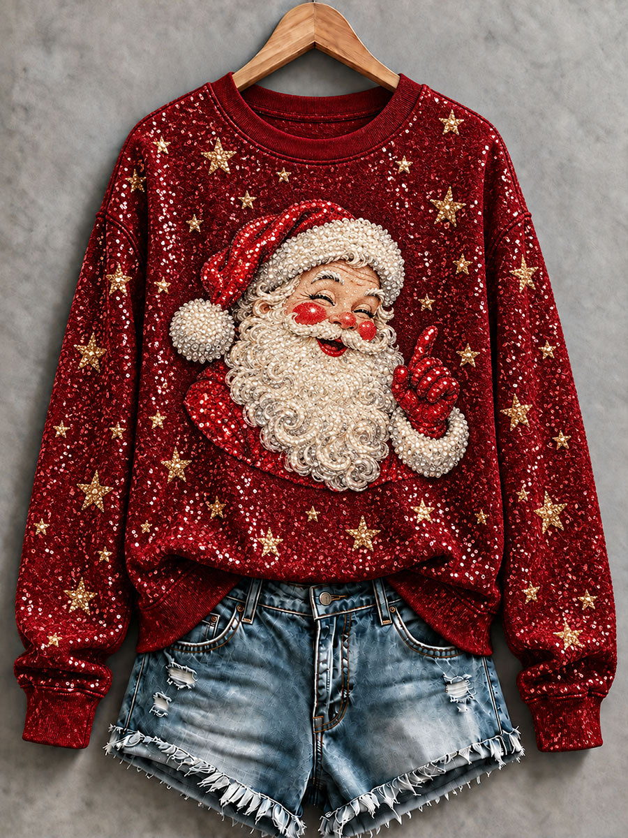 Women's Santa Claus Christmas Casual Sweatshirt gracestitchs