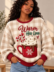 Women's Christmas Print Sweatshirt gracestitchs