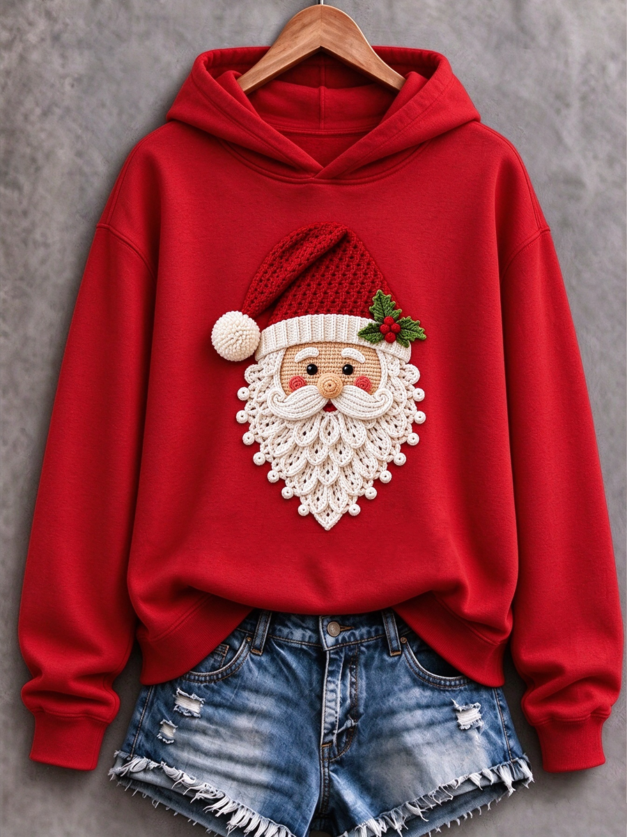 Women's Funny Santa Claus Printed Regular Sweatshirt gracestitchs