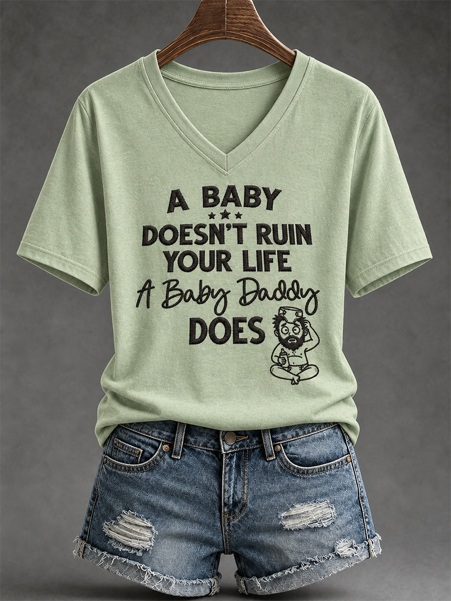 Women's Sassy & Sarcastic Funny Graphic Print V-Neck Tee gracestitchs