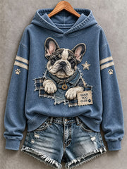 Women's Cute French Bulldog Hoodie gracestitchs