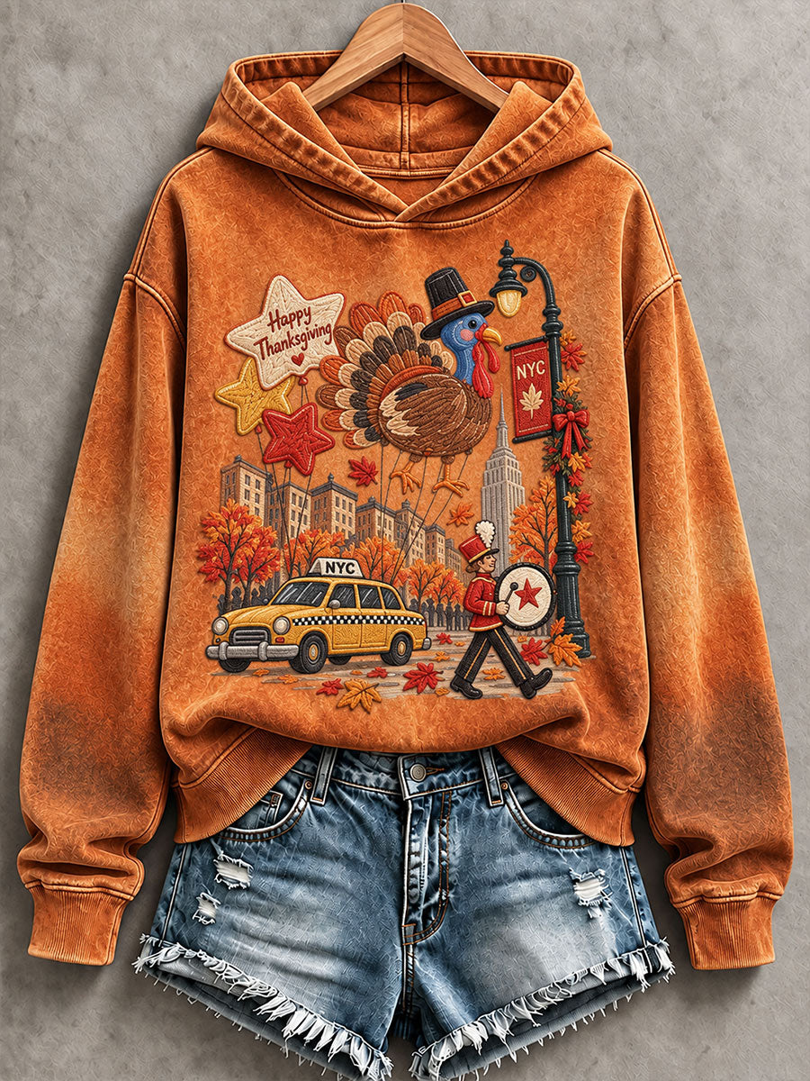 Women's Thanksgiving Day Parade Print Casual Sweatshirt gracestitchs