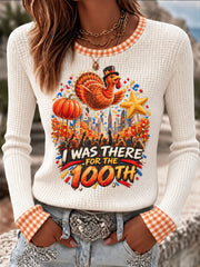 Women's Thanksgiving Parade Print Casual Waffle T-shirt gracestitchs