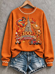 Women's Thanksgiving Parade Print Casual Sweatshirt gracestitchs