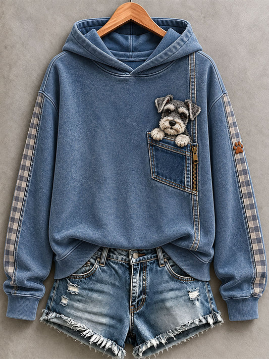 Women's Cute Schnauzer Hoodie gracestitchs