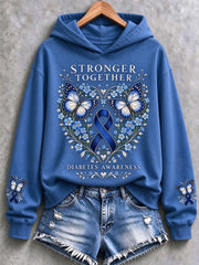Women's Diabetes Awareness Print Sweatshirt gracestitchs