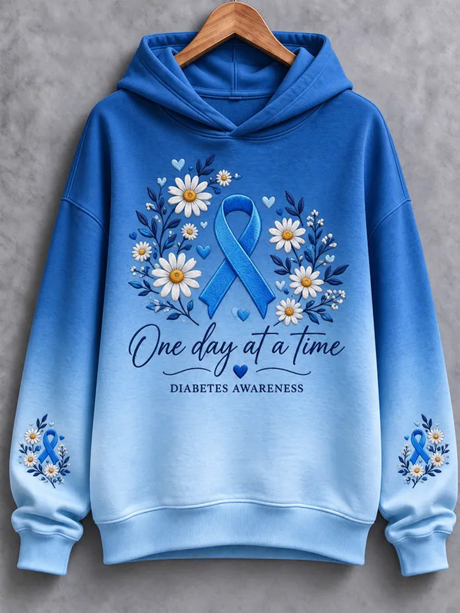 Women's Diabetes Awareness Print Sweatshirt gracestitchs