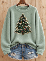 Women's Merry Christmas Art Printed Swetaer gracestitchs