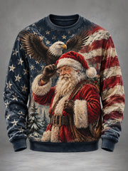 Men's Patriotic Christmas CrewNeck Sweatshirt gracestitchs