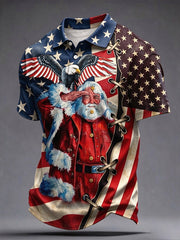 Men's Patriotic Christmas Short Sleeve Shirt gracestitchs