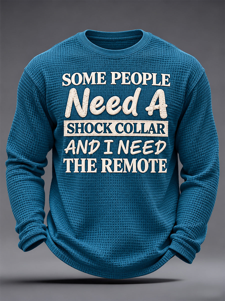 Men's Sassy & Sarcastic Funny Graphic Print Waffle Long Sleeve Top gracestitchs