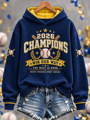 Women's 2026 Baseball Champions Celebration Collection Gift For Baseball Fans Casual Hoodie gracestitchs