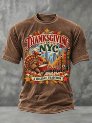 Men's Thanksgiving Parade Commemorative Print Casual T-shirt gracestitchs