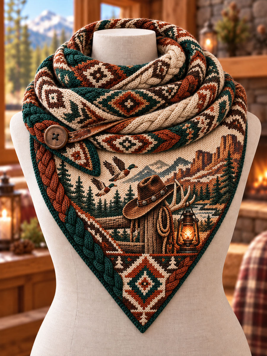 Vintage Hunting Culture Triangle Scarf gracestitchs
