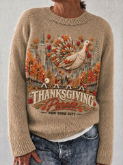 Women’s Thanksgiving Day Parade Commemorative Print Casual Sweater gracestitchs