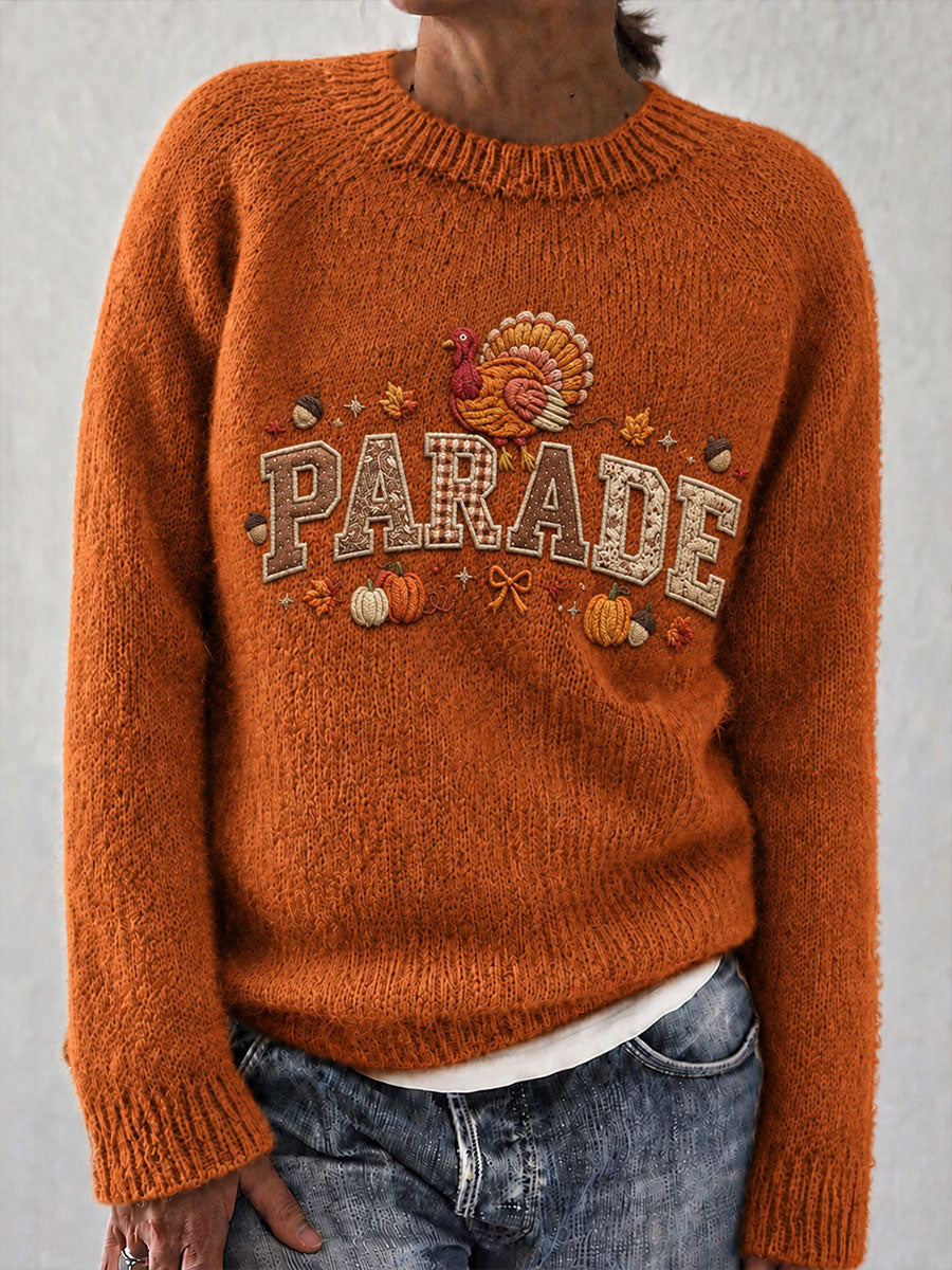 Women’s Thanksgiving Day Parade Commemorative Print Casual Sweater gracestitchs