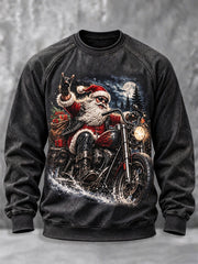 Men's Heavy Metal Rock Christmas Print Sweatshirt gracestitchs