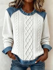 Women's Autumn and Winter Textured Printed Tops gracestitchs