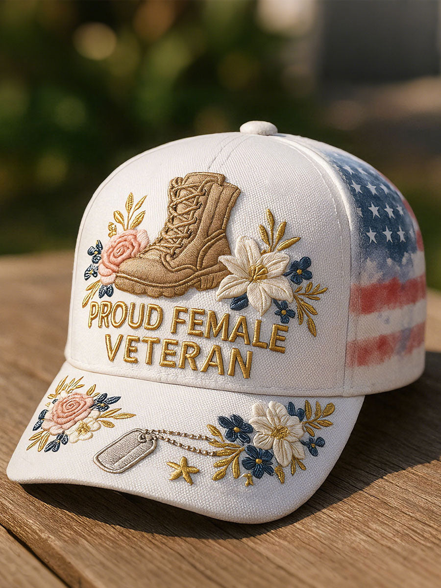 Women's proud female veteran hats gracestitchs