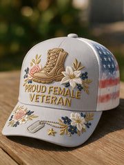Women's proud female veteran hats gracestitchs