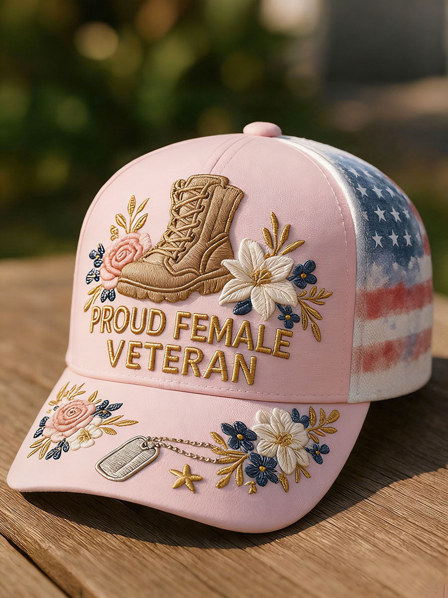 Women's proud female veteran hats gracestitchs