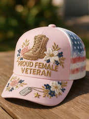 Women's proud female veteran hats gracestitchs