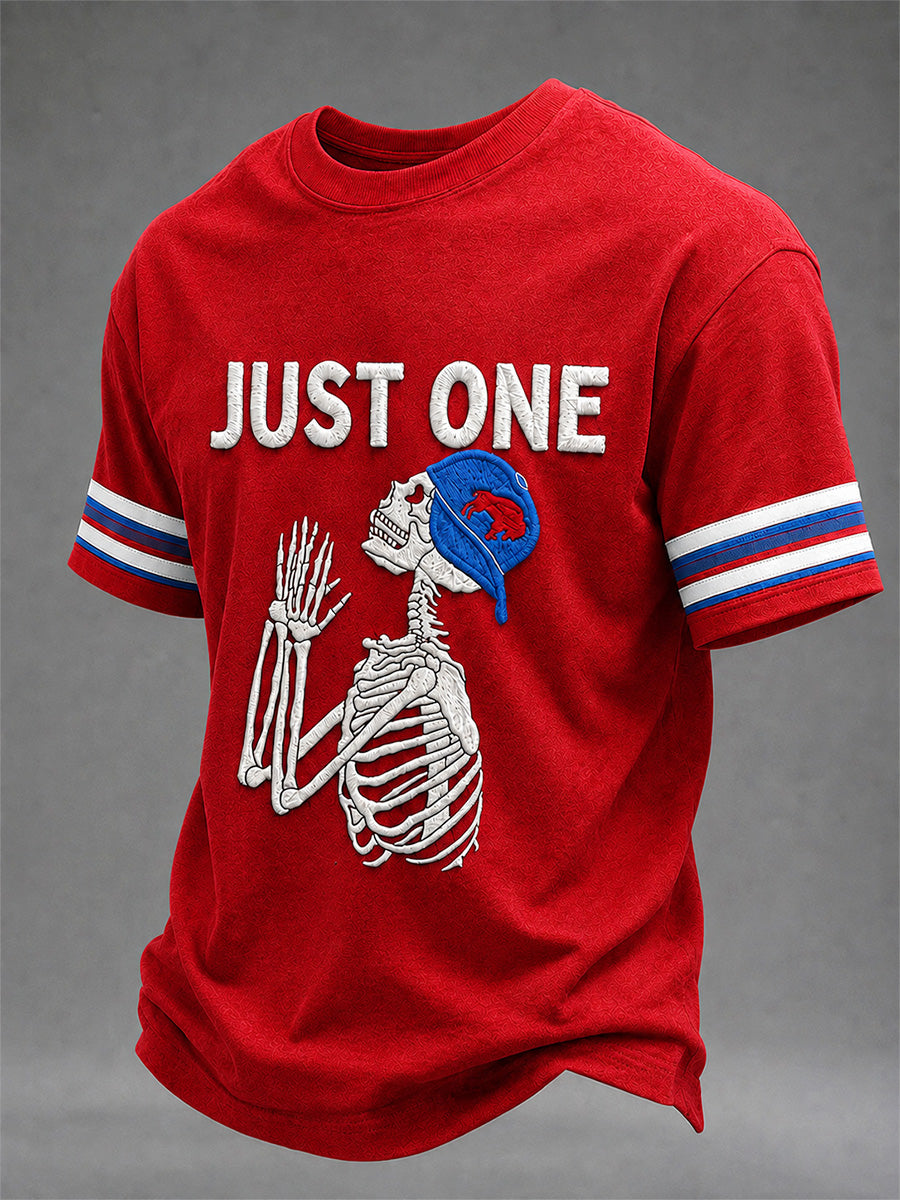 Men's Football Lover Buffalo Print Casual Tee gracestitchs