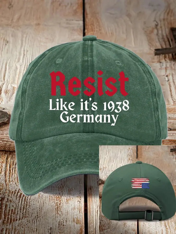 Unisex Retro Resist Like It's 1938 Germany Print Baseball Cap - gracestitchs