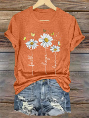 Women's Faith Hope Love Daisy Casual Tee - gracestitchs