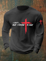 Men's I Can't But I Know A Guy Waffle Print T-shirt prairieply