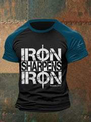 Men's Iron Sharpens Iron Christian Casual Tee - gracestitchs