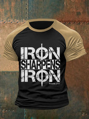 Men's Iron Sharpens Iron Christian Casual Tee - gracestitchs