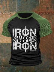 Men's Iron Sharpens Iron Christian Casual Tee - gracestitchs