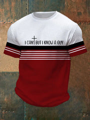 Men's I Can't But I Know A Guy Waffle Print T-shirt prairieply