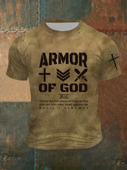 Men's Armor Of God Printed T-Shirt prairieply